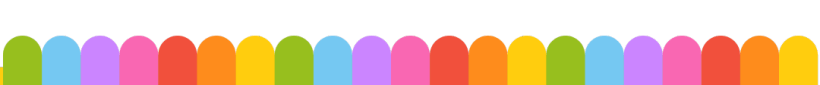 Colorful rainbow arches arranged horizontally in a repeating pattern.