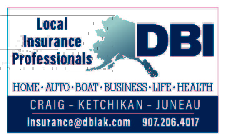 Insurance ad for DBI with Alaska map, services, and contact info.