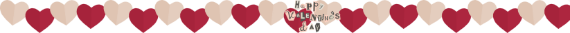 Pattern of alternating red and pink hearts with 'Happy Valentine's Day' text in the center.