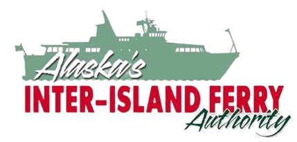 Silhouette of ferry with 'Alaska's Inter-Island Ferry Authority' in bold text.